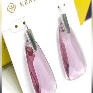 NEW without tags Kendra Scott Maize Drop Earrings in Rhodium Clear Violet